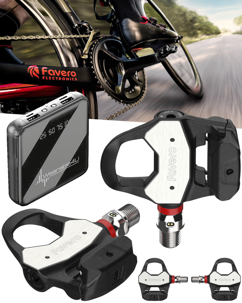 Favero Assioma PRO RL-1/RL-2 Single/Double Side Look Keo Compatible Power Meter Pedals, Easy-to-Transfer, Cycling Dynamics w/ Wearable4U Bundle