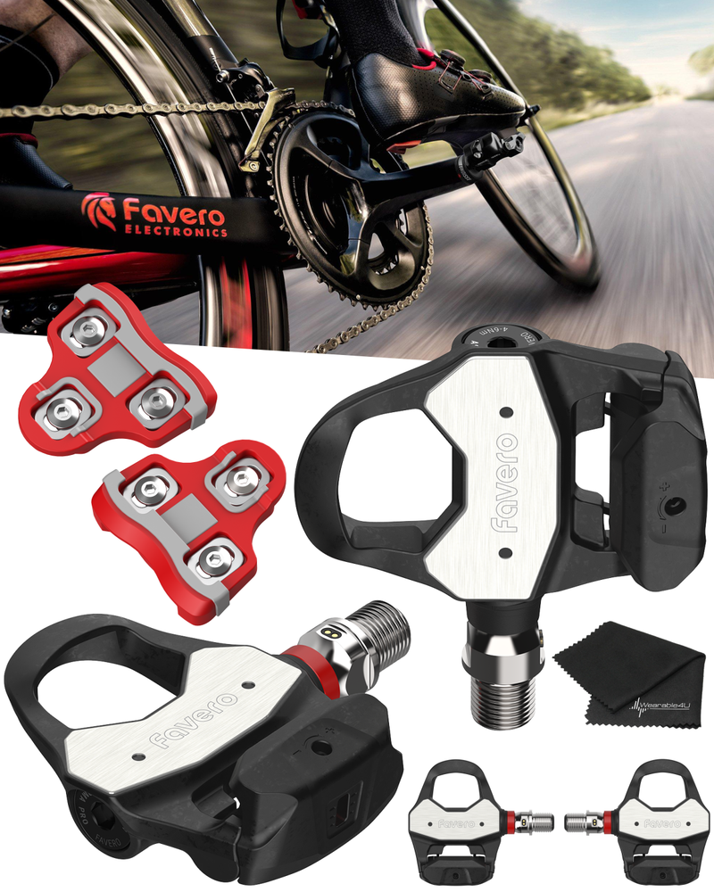 Favero Assioma PRO RL-1/RL-2 Single/Double Side Look Keo Compatible Power Meter Pedals, Easy-to-Transfer, Cycling Dynamics w/ Wearable4U Bundle