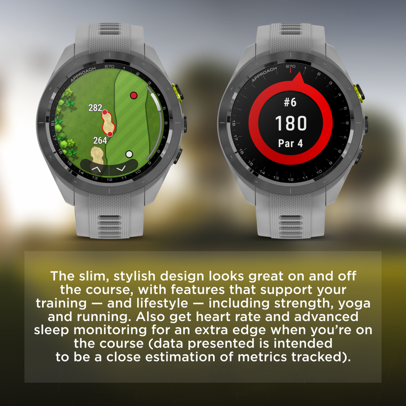 Garmin Approach S70 Premium Golf GPS Watch, 43,000+ Full-color CourseView Maps with Wearable4U Power Bank Bundle
