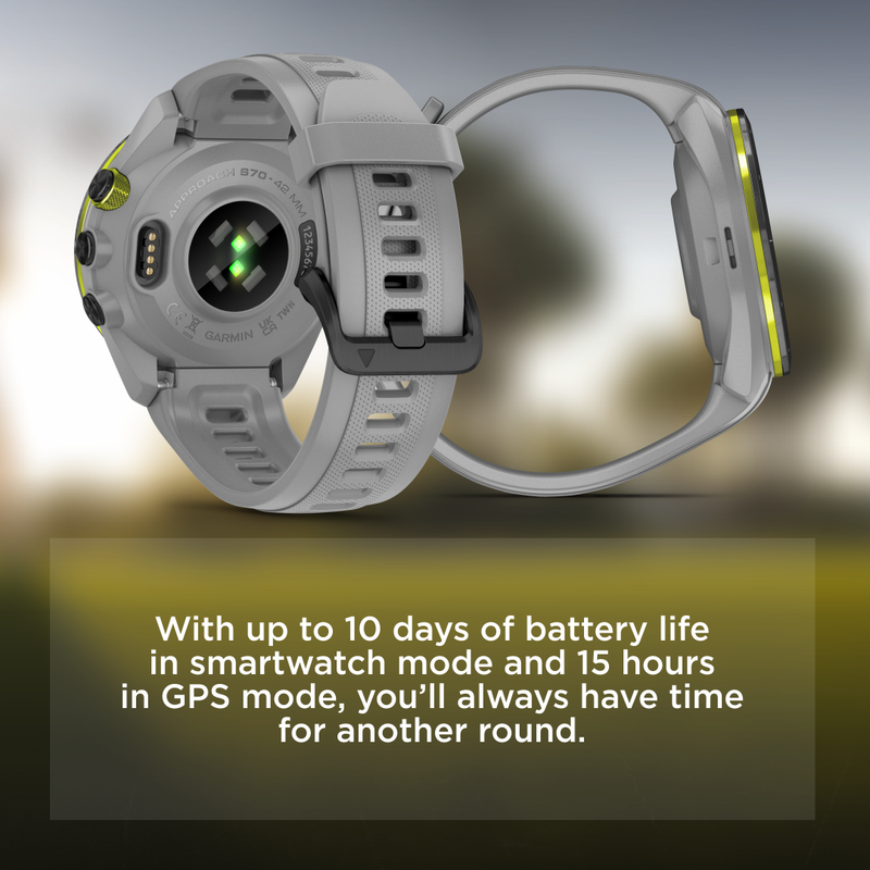 Garmin Approach S70 Premium Golf GPS Watch, 43,000+ Full-color CourseView Maps with Wearable4U Power Bank Bundle