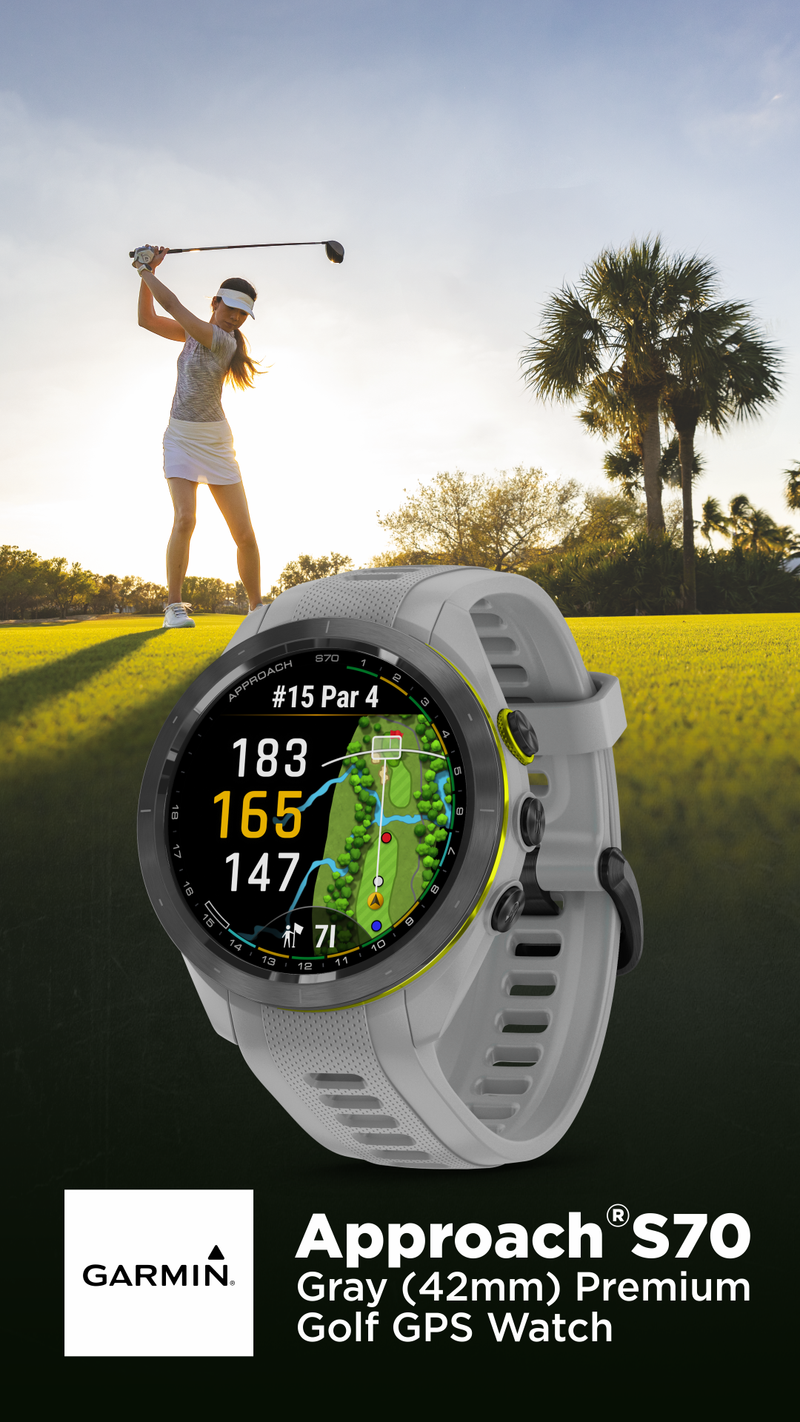 Garmin Approach S70 Premium Golf GPS Watch, 43,000+ Full-color CourseView Maps with Wearable4U Power Bank Bundle