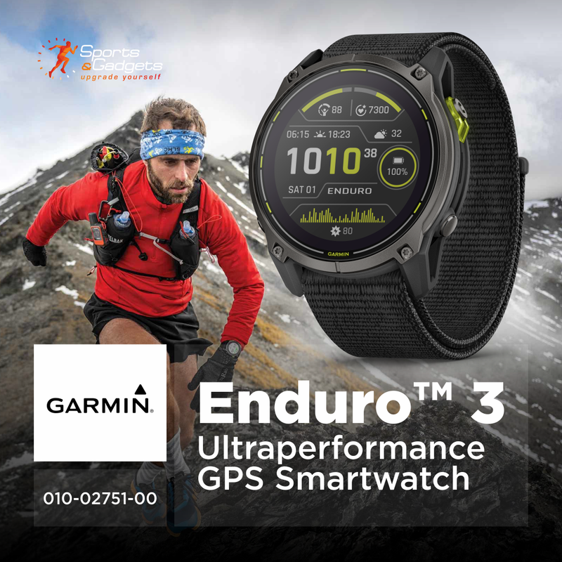 Garmin Enduro 3 - 51 mm, Solar, Sapphire, Ultraperformance GPS Smartwatch, Carbon Gray DLC Titanium with Black UltraFit Nylon Strap Bundle (010-02751-00)