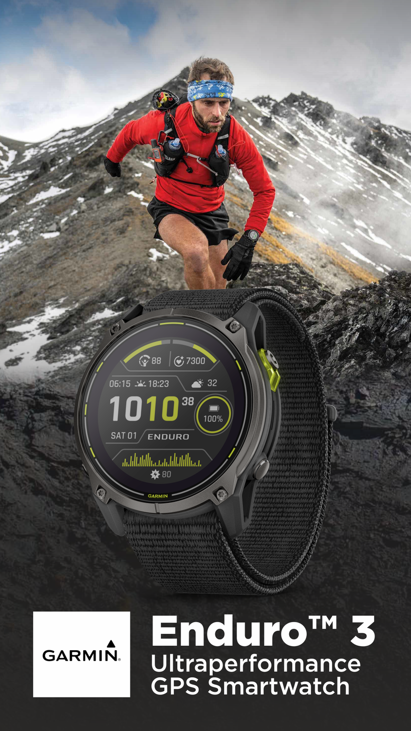 Garmin Enduro 3 - 51 mm, Solar, Sapphire, Ultraperformance GPS Smartwatch, Carbon Gray DLC Titanium with Black UltraFit Nylon Strap Bundle (010-02751-00)