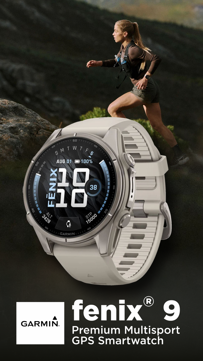 Garmin Fenix 9 AMOLED Premium Multisport GPS Smartwatch, Titanium, Sapphire
