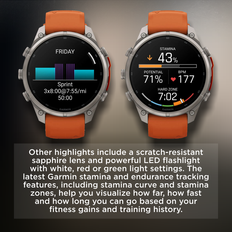 Garmin Fenix 9 Pro AMOLED Premium Multisport GPS Smartwatch, Titanium, Sapphire
