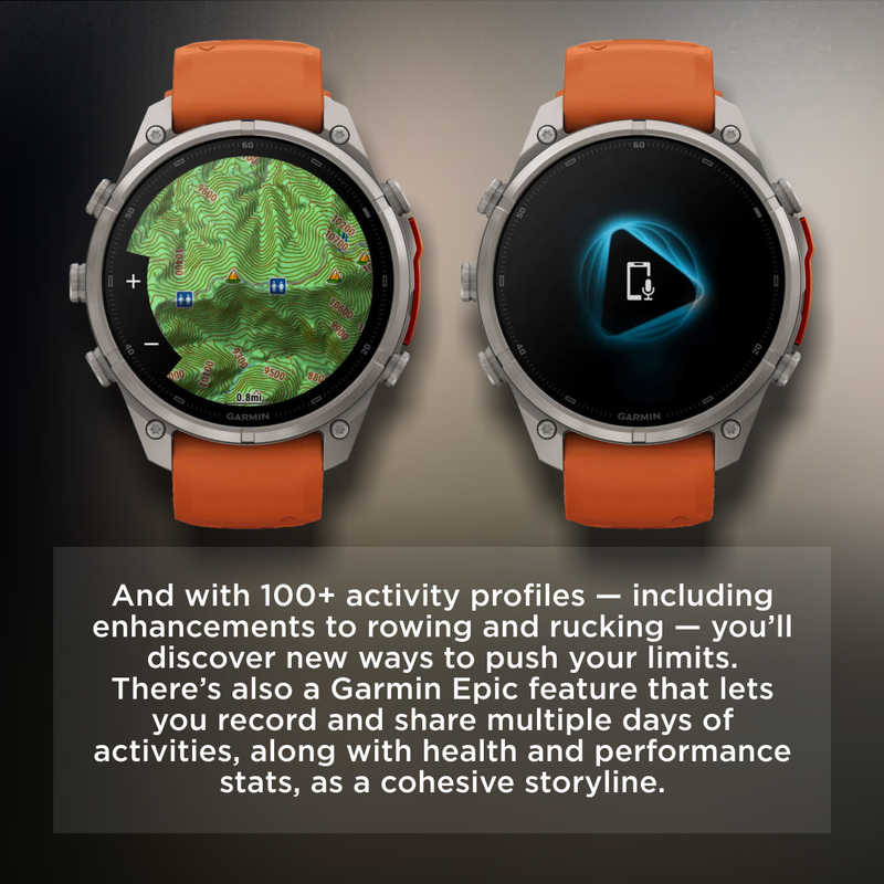 Garmin Fenix 9 Pro AMOLED Premium Multisport GPS Smartwatch, Titanium, Sapphire