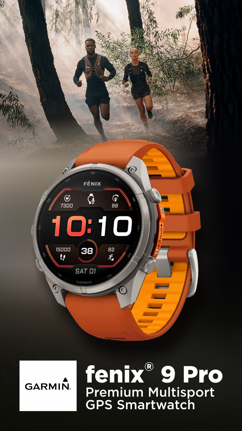 Garmin Fenix 9 Pro AMOLED Premium Multisport GPS Smartwatch, Titanium, Sapphire