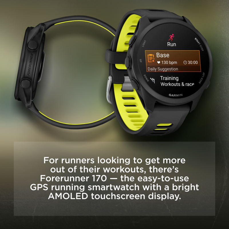 Garmin Forerunner 170 Music GPS Running Smartwatch AMOLED Touchscreen Display