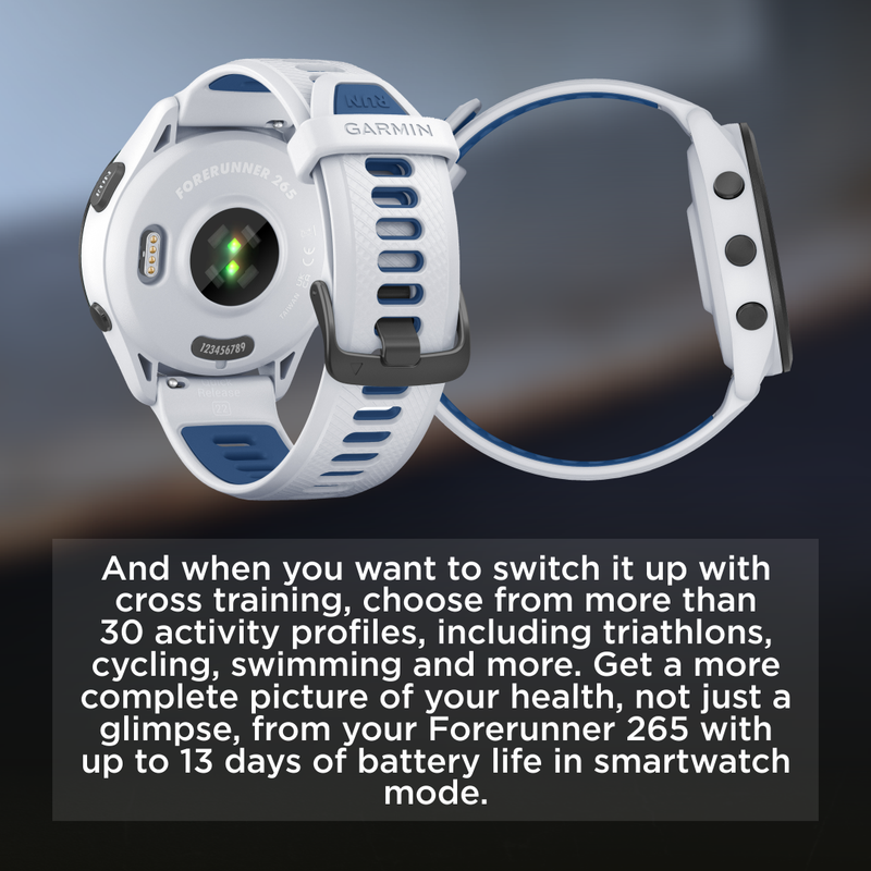 Garmin Forerunner 265 Series Running Smartwatch, 46mm or 42mm AMOLED Touchscreen Display