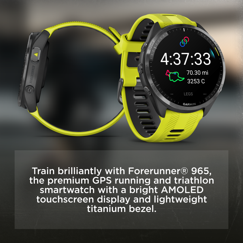 Forerunner 965 Premium GPS Running and Triathlon Titanium Smartwatch with AMOLED Touchscreen Display