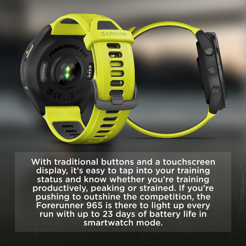 Forerunner 965 Premium GPS Running and Triathlon Titanium Smartwatch with AMOLED Touchscreen Display