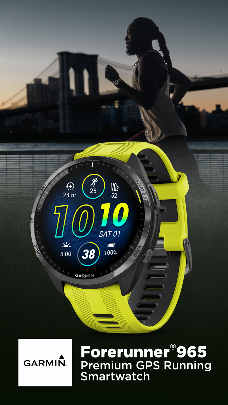 Forerunner 965 Premium GPS Running and Triathlon Titanium Smartwatch with AMOLED Touchscreen Display