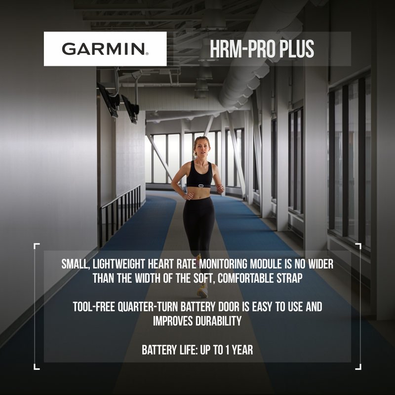Garmin HRM-Pro Plus Premium Chest Strap Heart Rate Monitor, Captures Running Dynamics with Wearable4U Power Bank Bundle