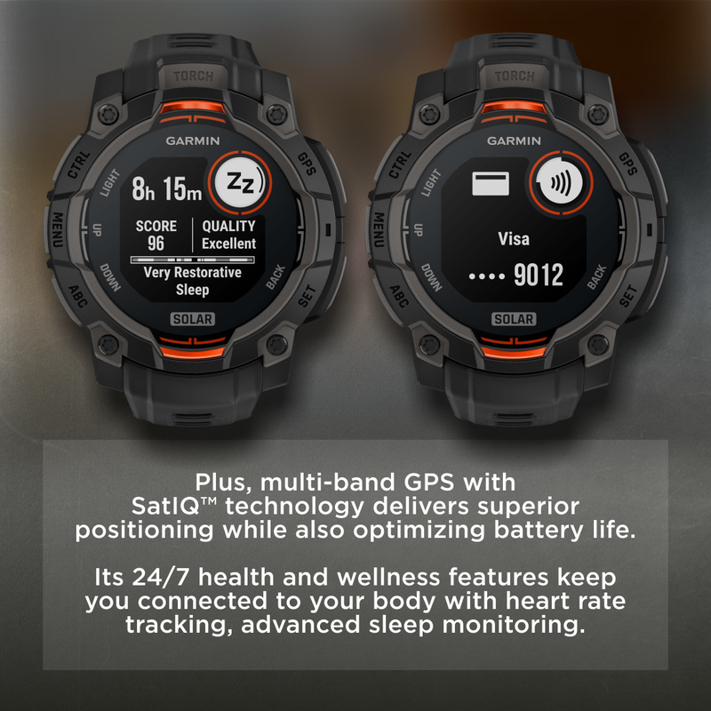 Garmin Instinct 3 Rugged Outdoor GPS Smartwatch, Wearable4U
