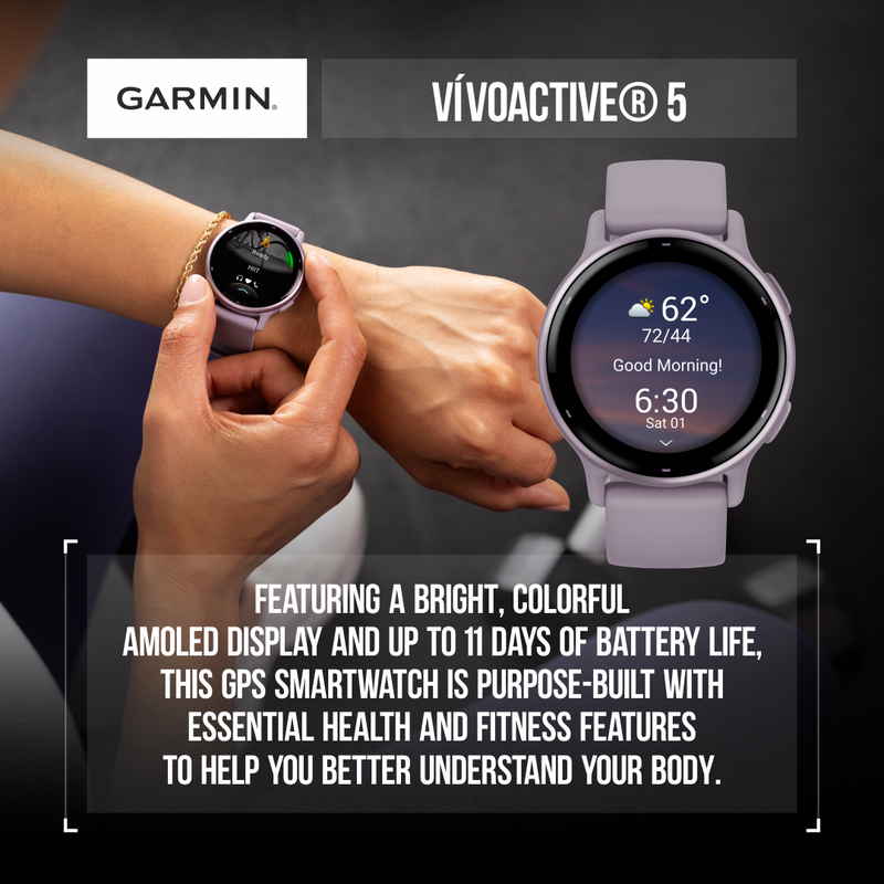 Garmin Vivoactive 5, Health and Fitness GPS Smartwatch, 1.2" AMOLED Display, Up to 11 Days of Battery