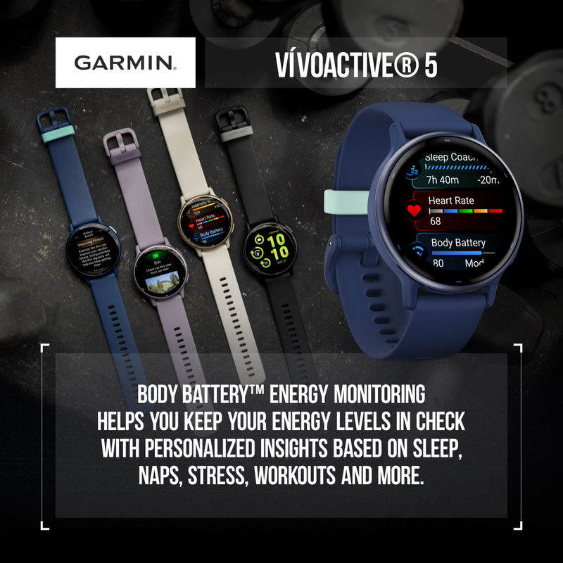 Garmin Vivoactive 5, Health and Fitness GPS Smartwatch, 1.2" AMOLED Display, Up to 11 Days of Battery