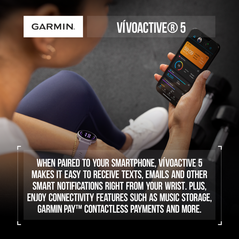Garmin Vivoactive 5, Health and Fitness GPS Smartwatch, 1.2" AMOLED Display, Up to 11 Days of Battery