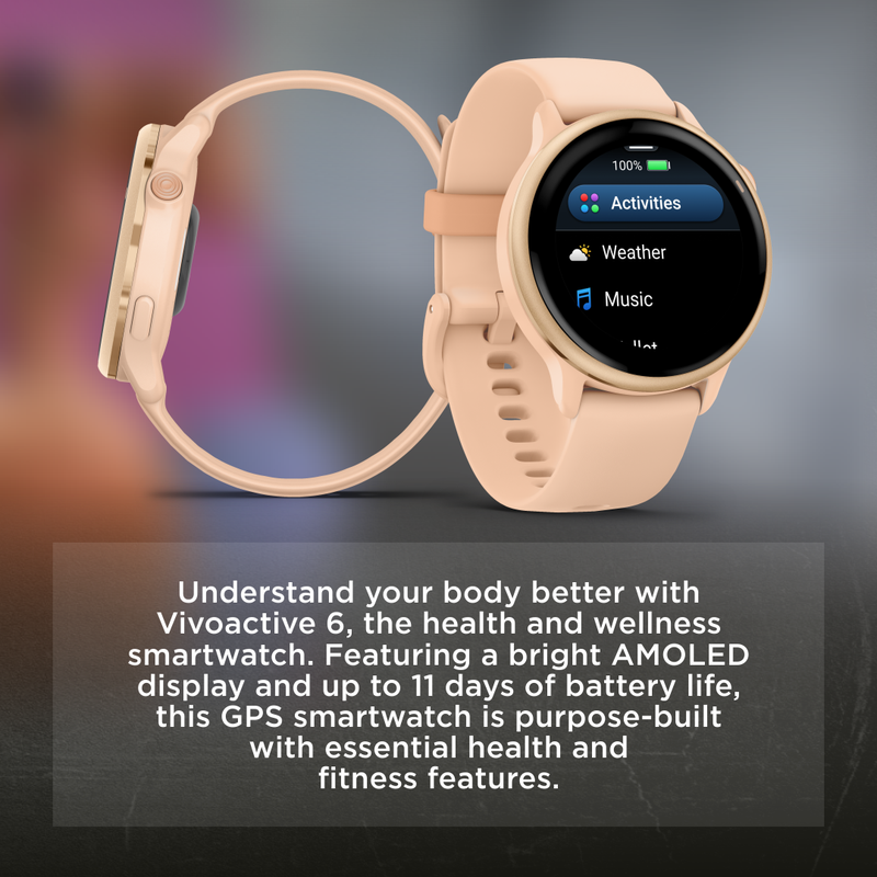 Garmin Vivoactive 6 - Health & Fitness GPS Smartwatch, 1.2" Bright AMOLED Display, Up to 11 Days of Battery | Wearable4U Bundle