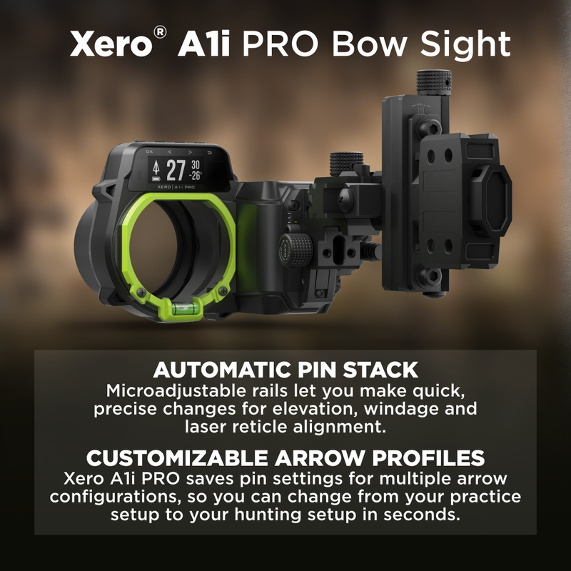 Garmin Xero A1i PRO Bow Sight Auto-ranging Digital Sight with Dual-color LED Pins and Micro-adjustable Rails with Wearable4U Bundle