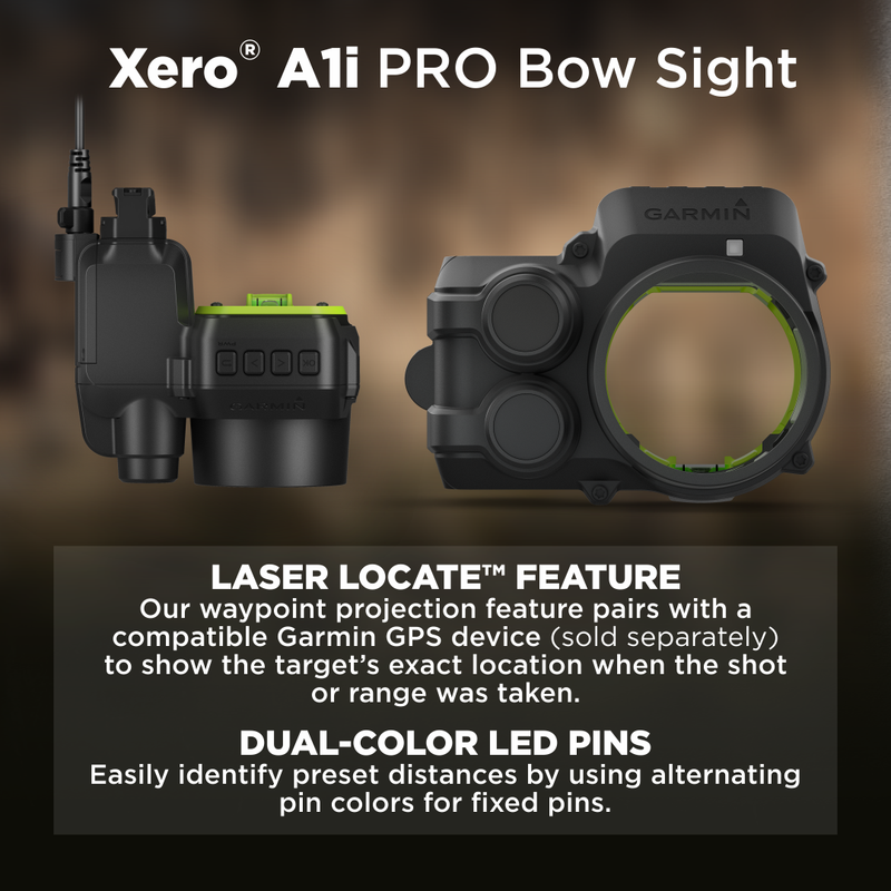 Garmin Xero A1i PRO Bow Sight Auto-ranging Digital Sight with Dual-color LED Pins and Micro-adjustable Rails with Wearable4U Bundle