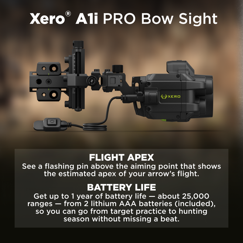 Garmin Xero A1i PRO Bow Sight Auto-ranging Digital Sight with Dual-color LED Pins and Micro-adjustable Rails with Wearable4U Bundle