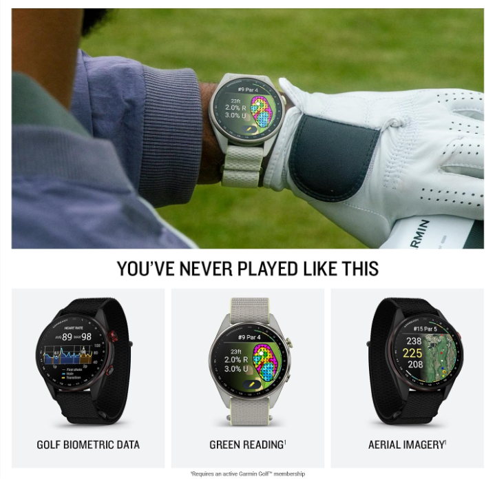Garmin Approach S72 Golf GPS Smartwatch, AMOLED, Advanced Golf Features, Green Reading, Swing Metrics, 43,000+ CourseView Maps