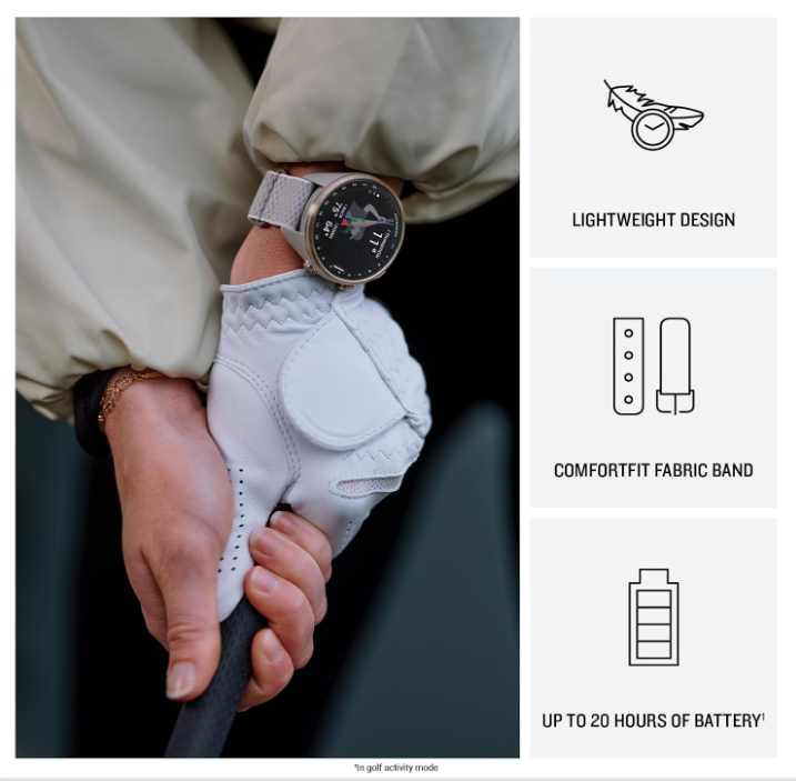 Garmin Approach S72 Golf GPS Smartwatch, AMOLED, Advanced Golf Features, Green Reading, Swing Metrics, 43,000+ CourseView Maps