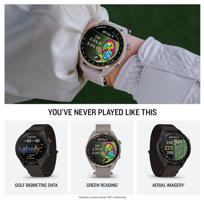 Garmin Approach S72 Golf GPS Smartwatch, AMOLED, Advanced Golf Features, Green Reading, Swing Metrics, 43,000+ CourseView Maps