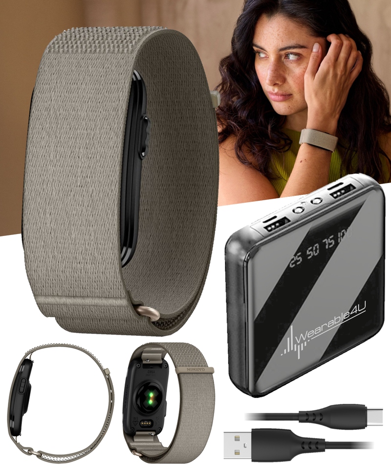 Garmin CIRQA Screenless Smart Band S-M/L-XL, Health & Fitness Tracker 24/7 | Wearable4U Bundle