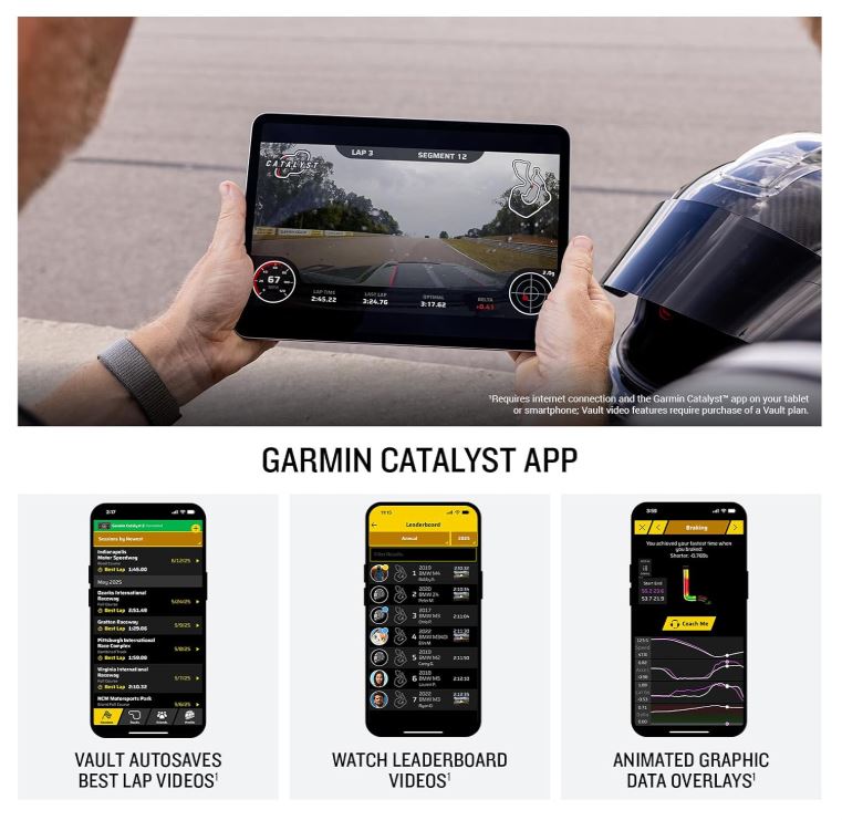 Garmin Catalyst 2 Racetrack Driving Performance Optimizer, On-Track Coaching, Leaderboards, Motorsports (010-03924-00) w/ Wearable4U PowerBank Bundle