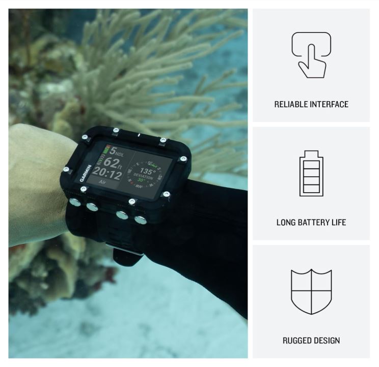 Garmin Descent X30, Rugged Dive Computer, Surface GPS, Button Controls, Up to 30 Hours of Battery Life, Vibrant 2.4-inch Color Display (010-03892-00) w/ Wearable4U Bundle