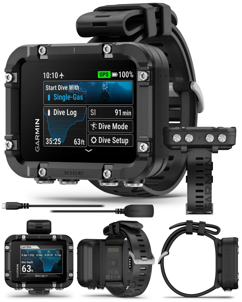 Garmin Descent X30, Rugged Dive Computer, Surface GPS, Button Controls, Up to 30 Hours of Battery Life, Vibrant 2.4-inch Color Display (010-03892-00) w/ Wearable4U Bundle