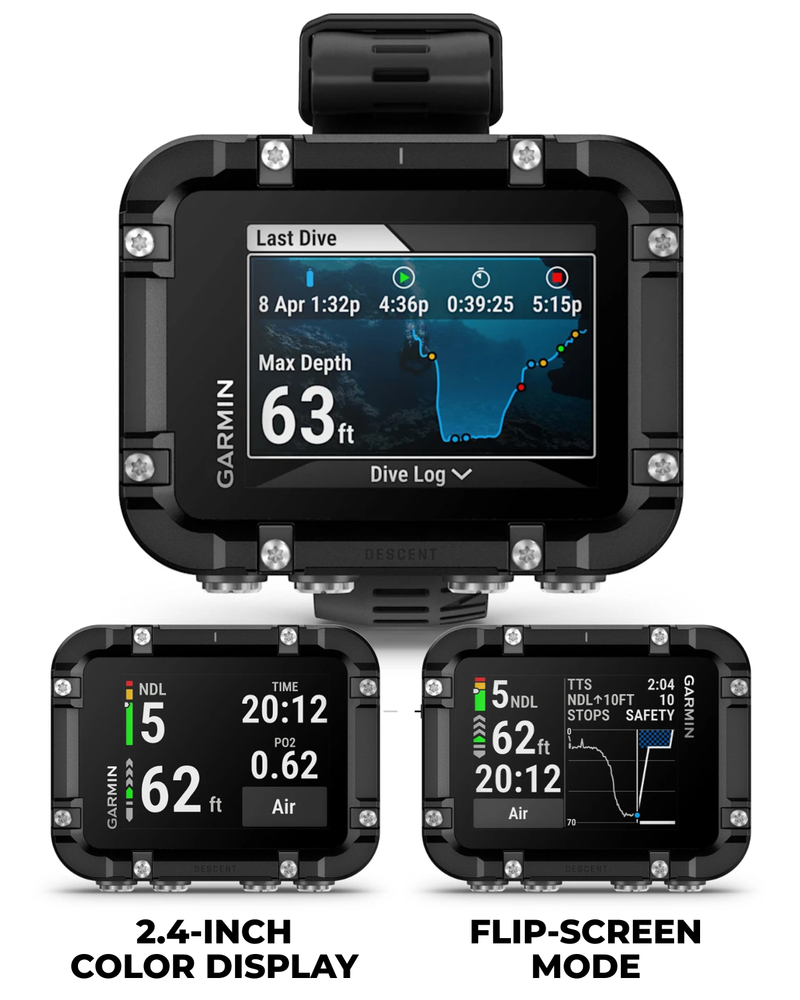 Garmin Descent X30, Rugged Dive Computer, Surface GPS, Button Controls, Up to 30 Hours of Battery Life, Vibrant 2.4-inch Color Display (010-03892-00) w/ Wearable4U Bundle