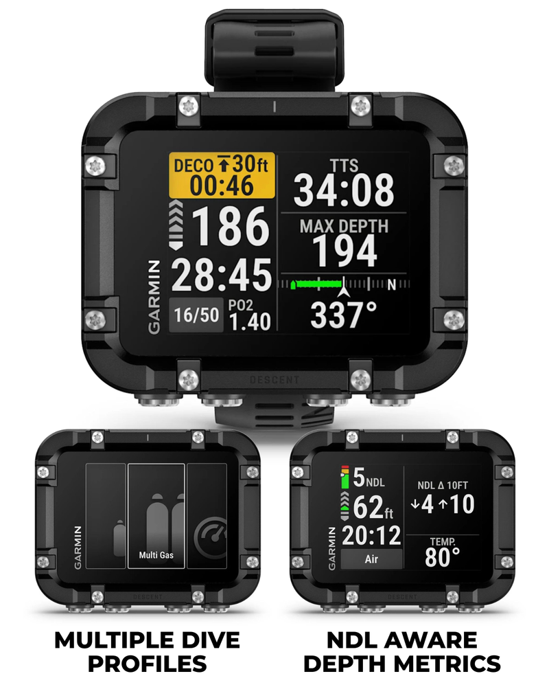 Garmin Descent X30, Rugged Dive Computer, Surface GPS, Button Controls, Up to 30 Hours of Battery Life, Vibrant 2.4-inch Color Display (010-03892-00) w/ Wearable4U Bundle