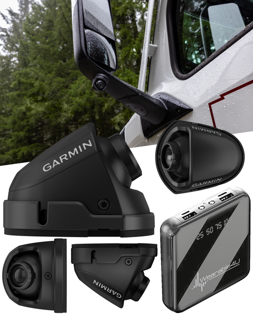 Garmin dezl DualView Replacement Camera (010-13387-01) with Wearable4U PowerBank Bundle