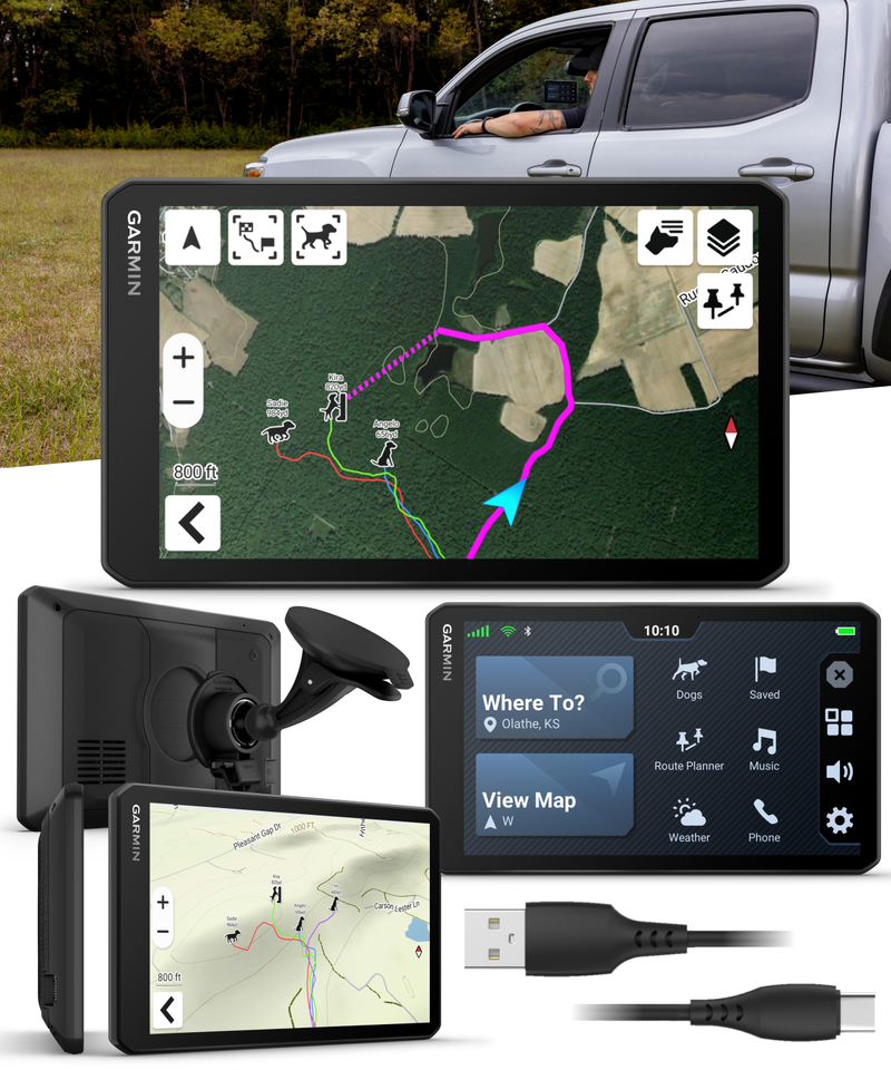 Garmin DriveTrack 72, Dog Tracking GPS Navigator, 7-inch Touch Screen, Pair to Your Garmin Handheld and Track Up to 20 Dogs (010-04676-00) w/ Wearable4U Bundle