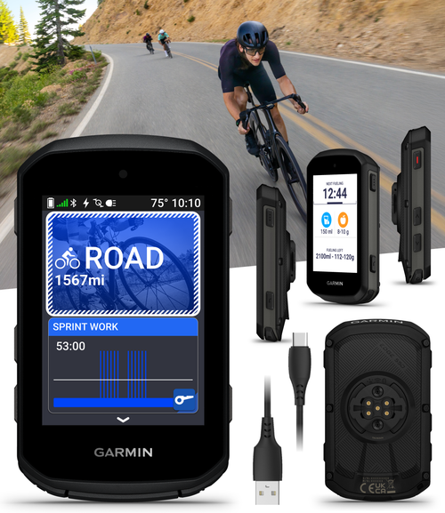 Garmin Edge 550 GPS Cycling Computer, Color Display, Button Controls, Preloaded Maps & Advanced Training Features w/ Wearable4U Bundle(010-03022-00)