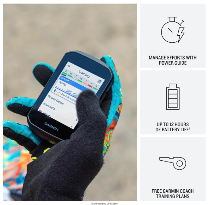 Garmin Edge 550 GPS Cycling Computer, Color Display, Button Controls, Preloaded Maps & Advanced Training Features w/ Wearable4U Bundle(010-03022-00)