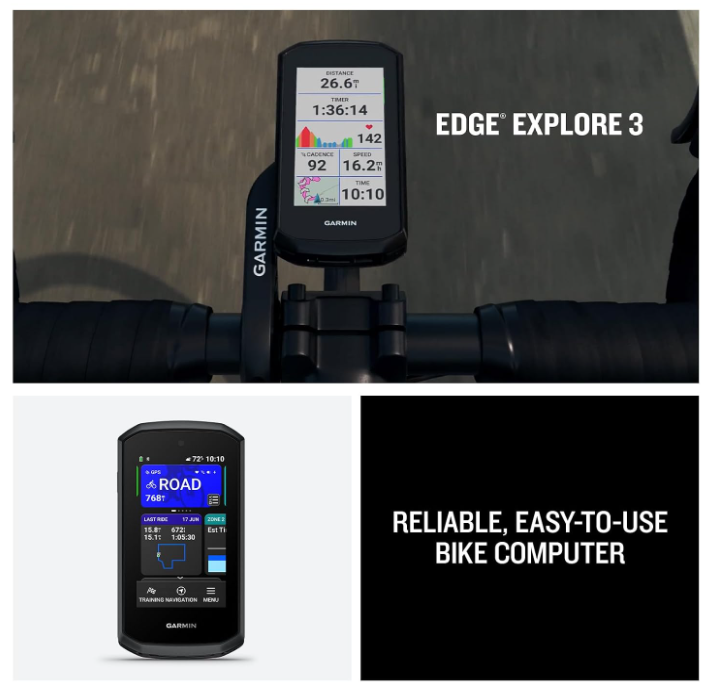 Garmin Edge Explore 3, Easy-to-Use Bike Computer, Superior Navigation, Responsive Touchscreen Display, See Ride Data & Alerts, Smartwatch Connectivity (010-04661-00)