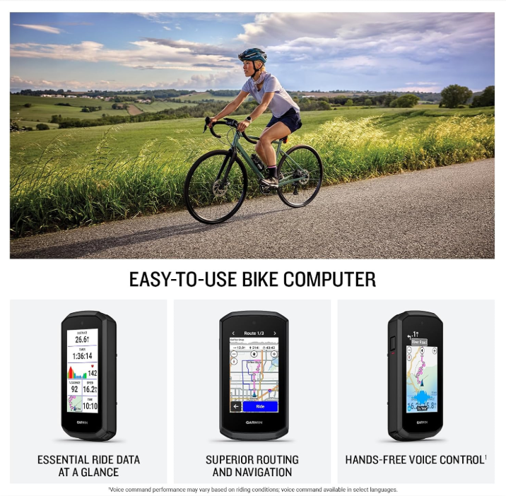 Garmin Edge Explore 3 Plus, Easy-to-Use Bike Computer, Built-In Speaker & Microphone, Voice Control, Superior Navigation, Responsive Touchscreen Display (010-04661-10)