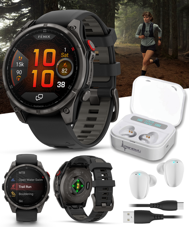 Garmin Fenix 8 Pro - 47 mm/51 mm AMOLED Sapphire Premium Connected Multisport GPS Smartwatch, inReach Technology | Wearable4U Bundle