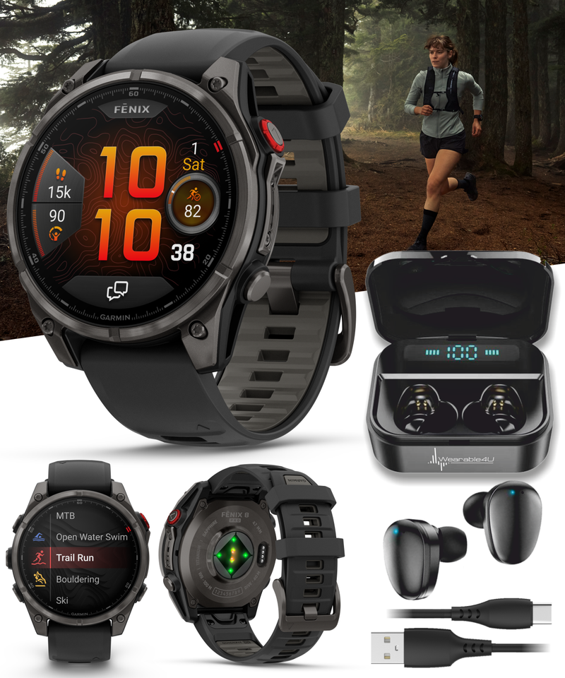 Garmin Fenix 8 Pro - 47 mm/51 mm AMOLED Sapphire Premium Connected Multisport GPS Smartwatch, inReach Technology | Wearable4U Bundle