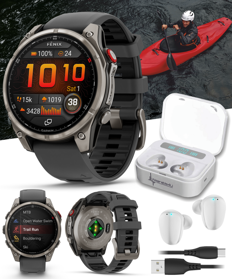 Garmin Fenix 8 Pro - 47 mm/51 mm AMOLED Sapphire Premium Connected Multisport GPS Smartwatch, inReach Technology | Wearable4U Bundle