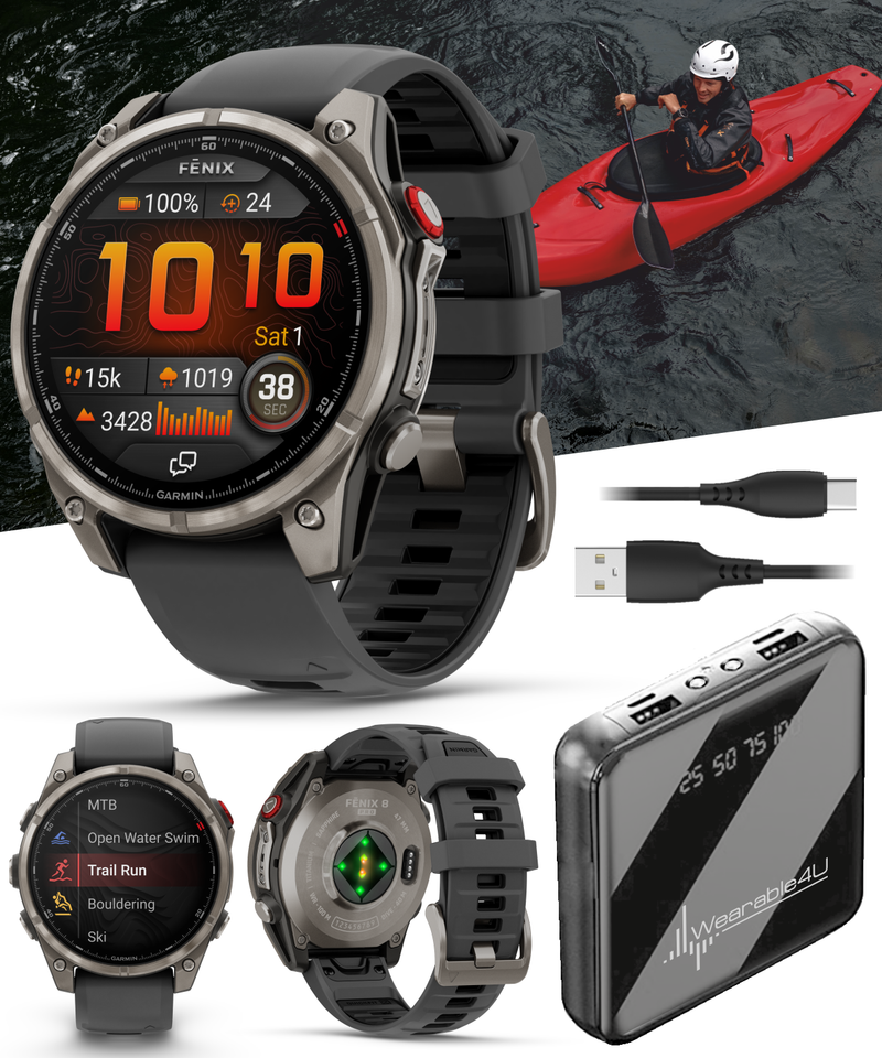 Garmin Fenix 8 Pro - 47 mm/51 mm AMOLED Sapphire Premium Connected Multisport GPS Smartwatch, inReach Technology | Wearable4U Bundle