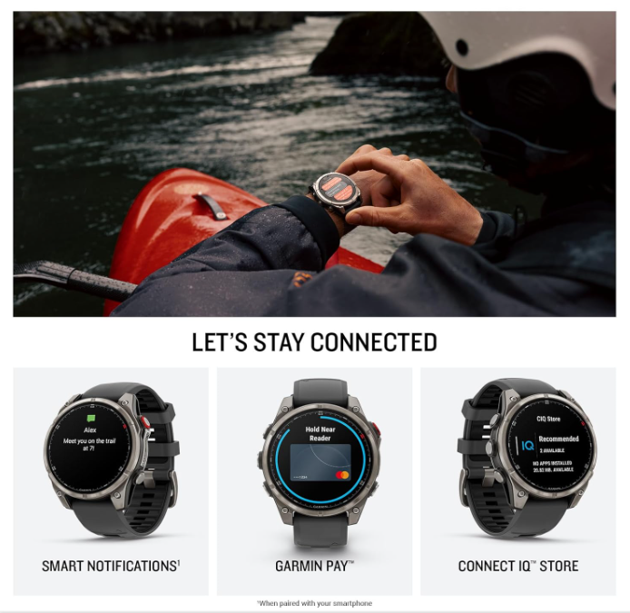 Garmin Fenix 8 Pro - 47 mm/51 mm AMOLED Sapphire Premium Connected Multisport GPS Smartwatch, inReach Technology | Wearable4U Bundle