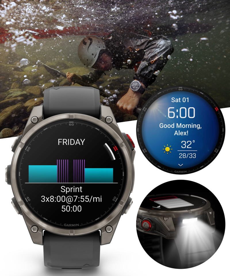 Garmin Fenix 8 Pro - 47 mm/51 mm AMOLED Sapphire Premium Connected Multisport GPS Smartwatch, inReach Technology | Wearable4U Bundle