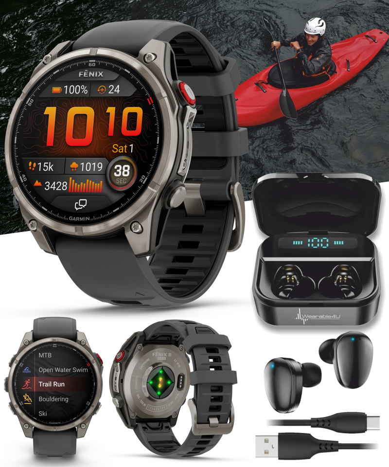 Garmin Fenix 8 Pro - 47 mm/51 mm AMOLED Sapphire Premium Connected Multisport GPS Smartwatch, inReach Technology | Wearable4U Bundle