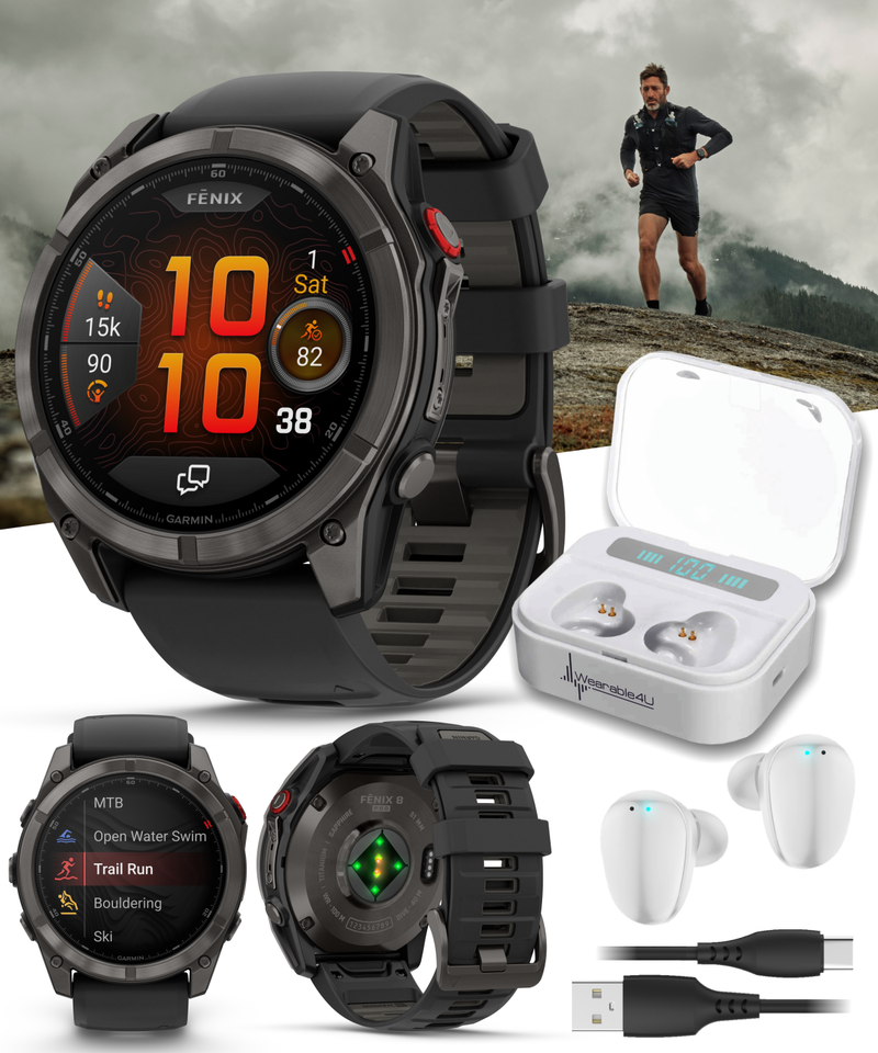 Garmin Fenix 8 Pro - 47 mm/51 mm AMOLED Sapphire Premium Connected Multisport GPS Smartwatch, inReach Technology | Wearable4U Bundle