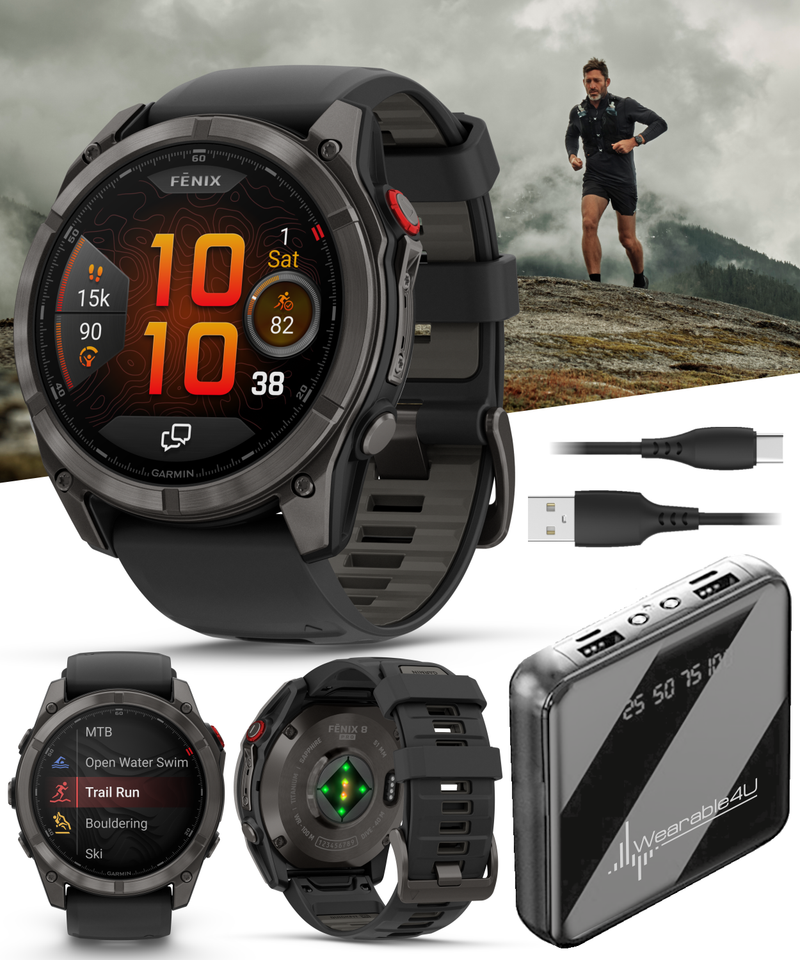 Garmin Fenix 8 Pro - 47 mm/51 mm AMOLED Sapphire Premium Connected Multisport GPS Smartwatch, inReach Technology | Wearable4U Bundle