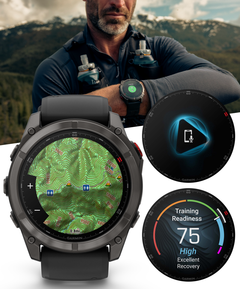 Garmin Fenix 8 Pro - 47 mm/51 mm AMOLED Sapphire Premium Connected Multisport GPS Smartwatch, inReach Technology | Wearable4U Bundle